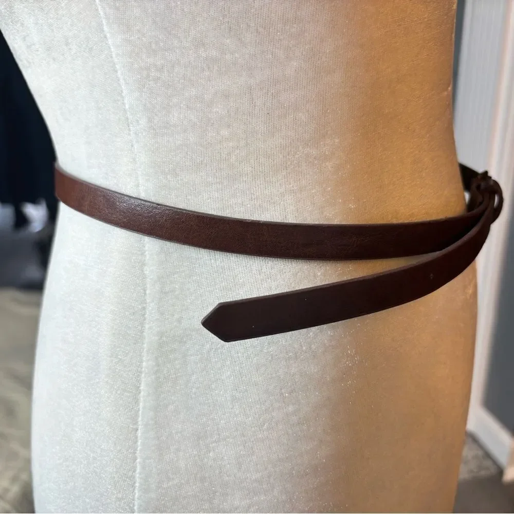Women’s 1/2” Wide Brown Belt Gold Tone Buckle Size 36” EPC
